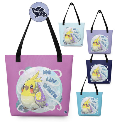 Tote Bags - Winter Cockatiel - Collection by Cinksart - 5 variants