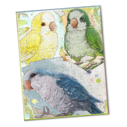 Jigsaw puzzle with glossy pieces - 110 PCS - 3 Cute Quakers - Game For bird lovers