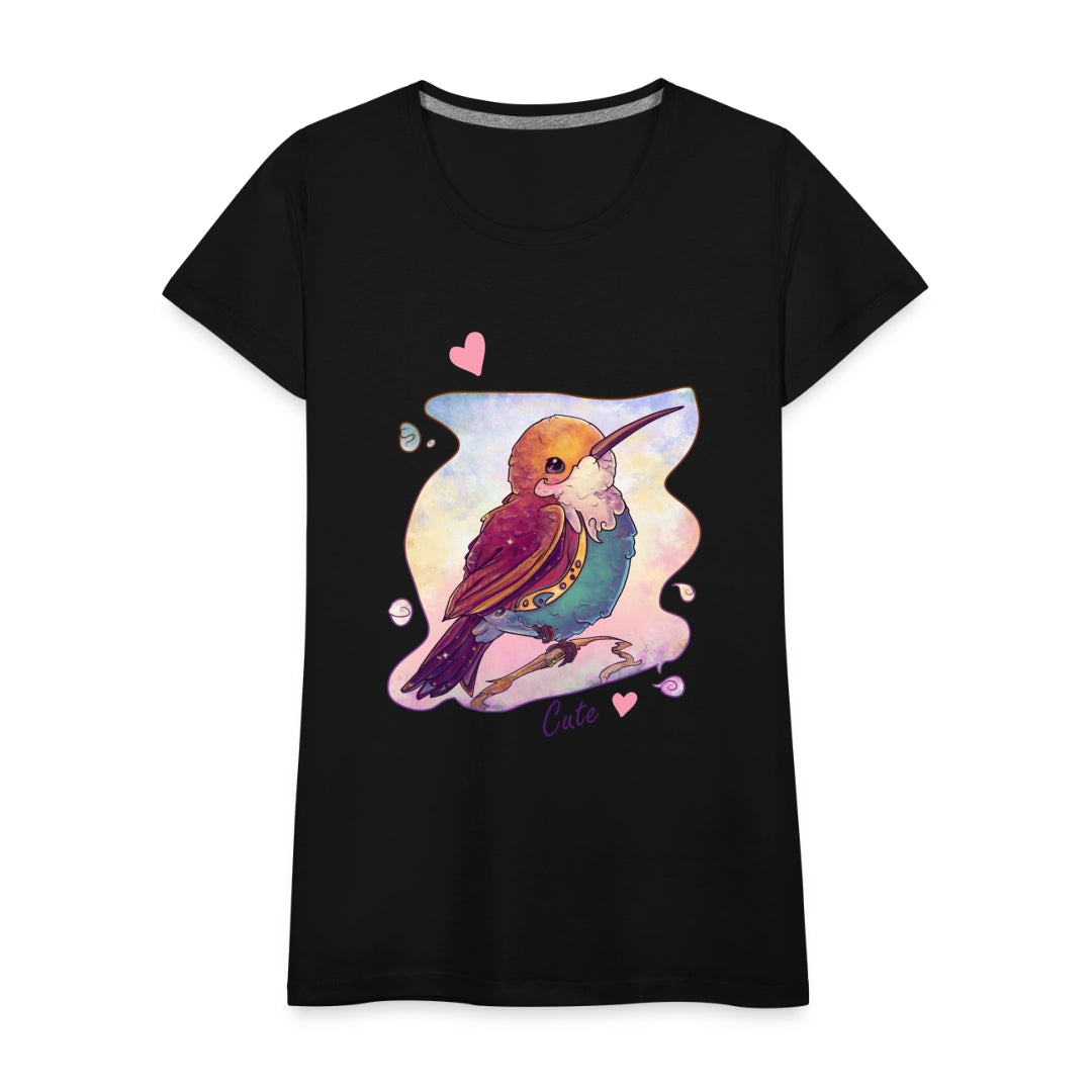 Women_sPremiumT-Shirt-Hummingbirdlovers-Cutehearts-black