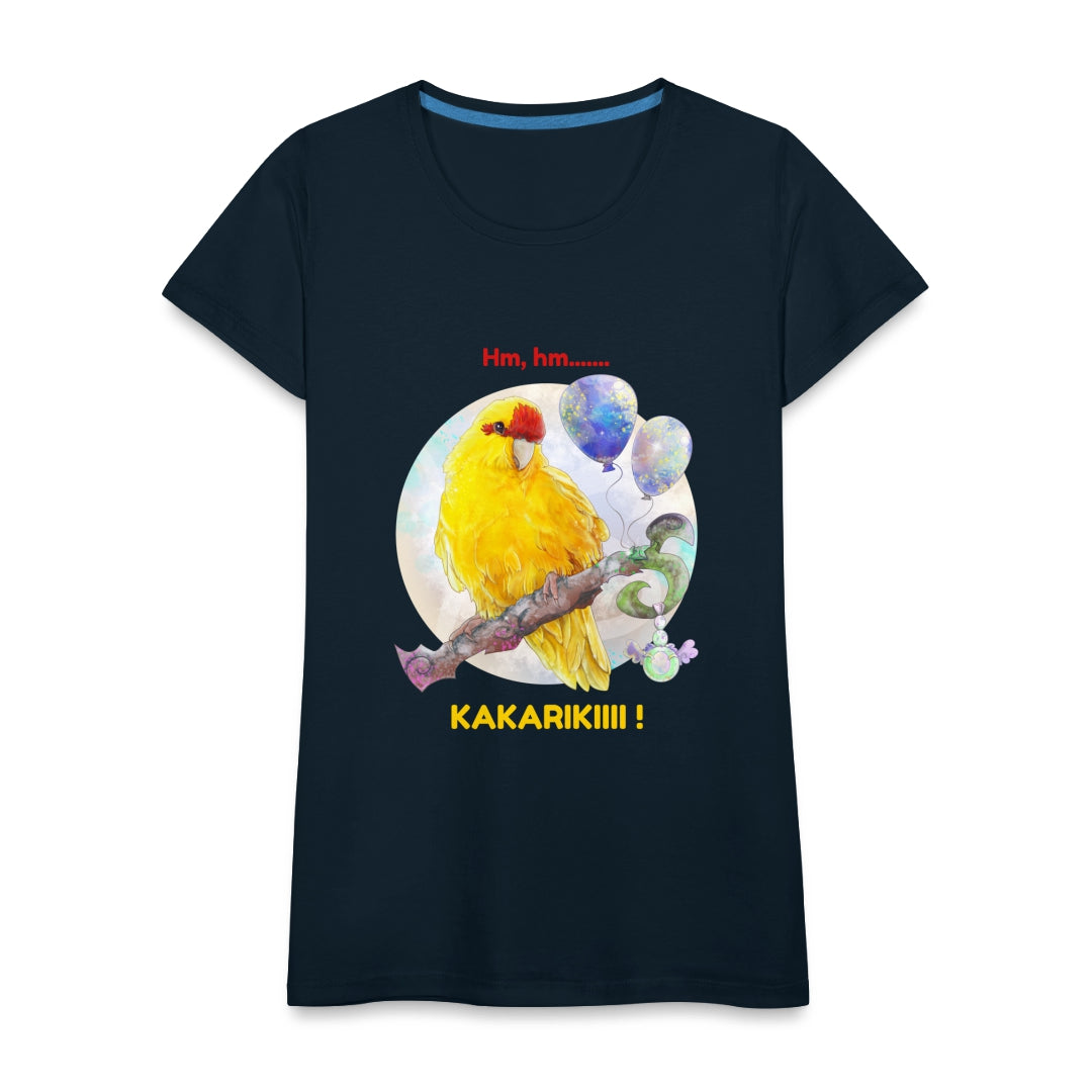 Women’s Premium T-Shirt - Kakariki lovers - Parrot meme - Deep Navy