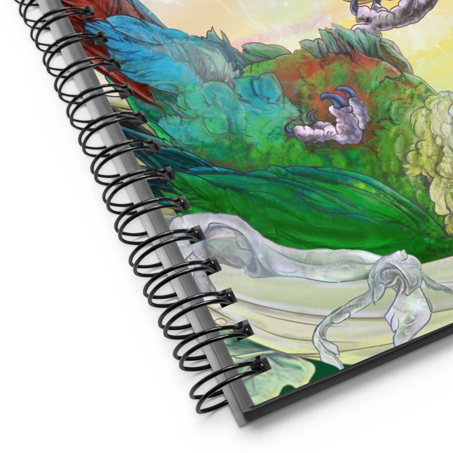 Spiral Bullet journal - Notebook with dotted sheets - Green Cheeked Conure - Love my birb