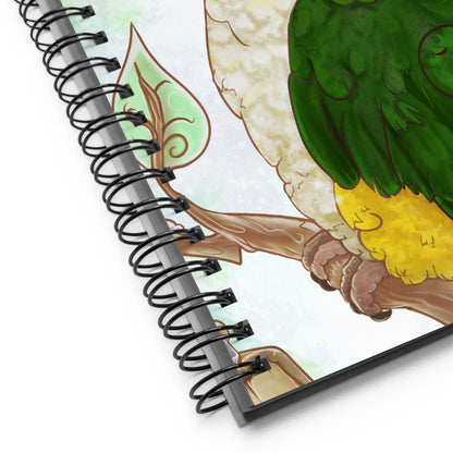 Spiral Bullet journal - Notebook with dotted sheets - Peach Headed Caique Parrot - Love my birb