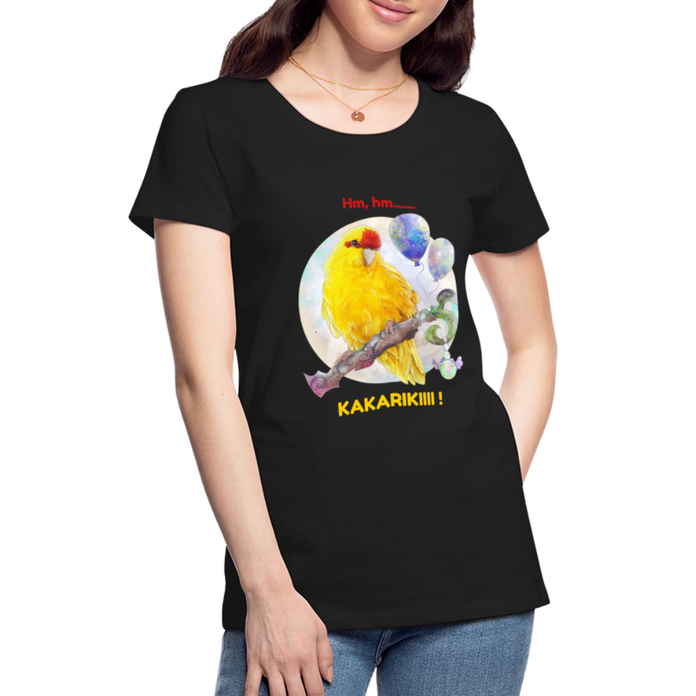 Women’s Premium T-Shirt - Kakariki lovers - Parrot meme - black