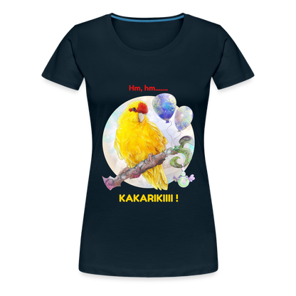 Women’s Premium T-Shirt - Kakariki lovers - Parrot meme - deep navy