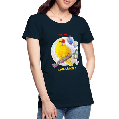 Women’s Premium T-Shirt - Kakariki lovers - Parrot meme - deep navy