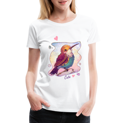 Women’s Premium T-Shirt - Hummingbird lovers - Cute hearts - white