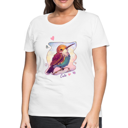 Women’s Premium T-Shirt - Hummingbird lovers - Cute hearts - white