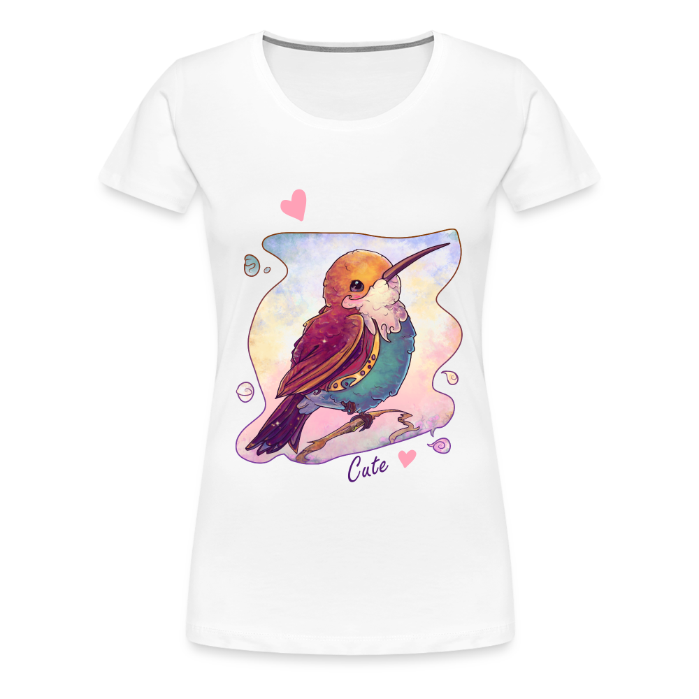 Women’s Premium T-Shirt - Hummingbird lovers - Cute hearts - white