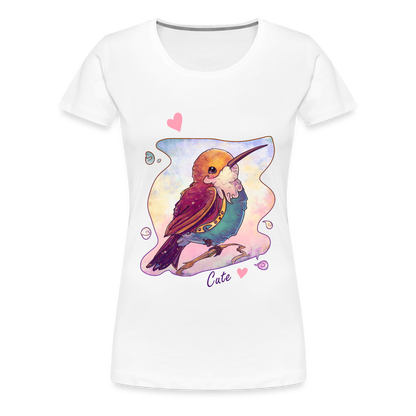 Women’s Premium T-Shirt - Hummingbird lovers - Cute hearts - white