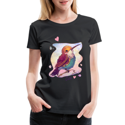 Women’s Premium T-Shirt - Hummingbird lovers - Cute hearts - black