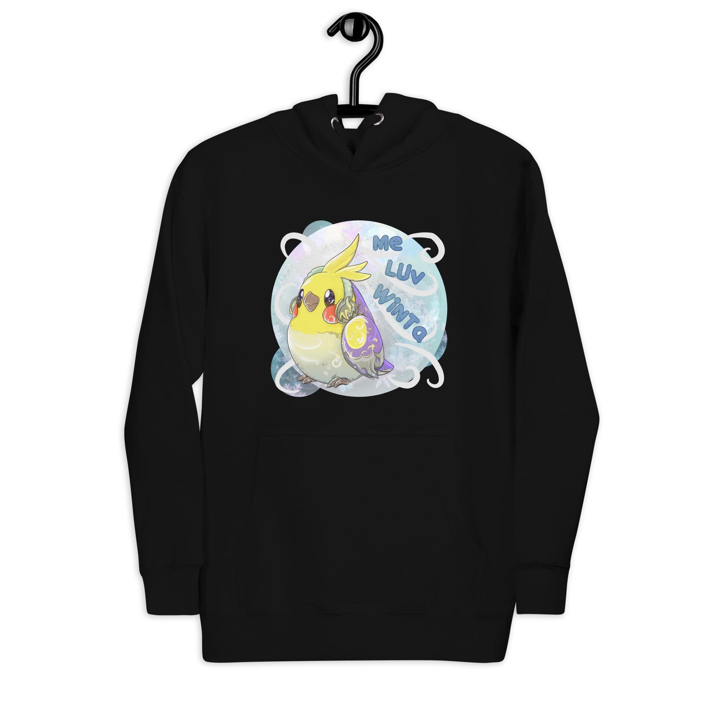 Unisex Bird lovers Hoodie - Cockatiel - Winter Wonderland Tiel