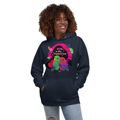 Unisex Bird lovers Hoodie - Cute Eclectus Parrot Couple - Be my Valentine - Pun