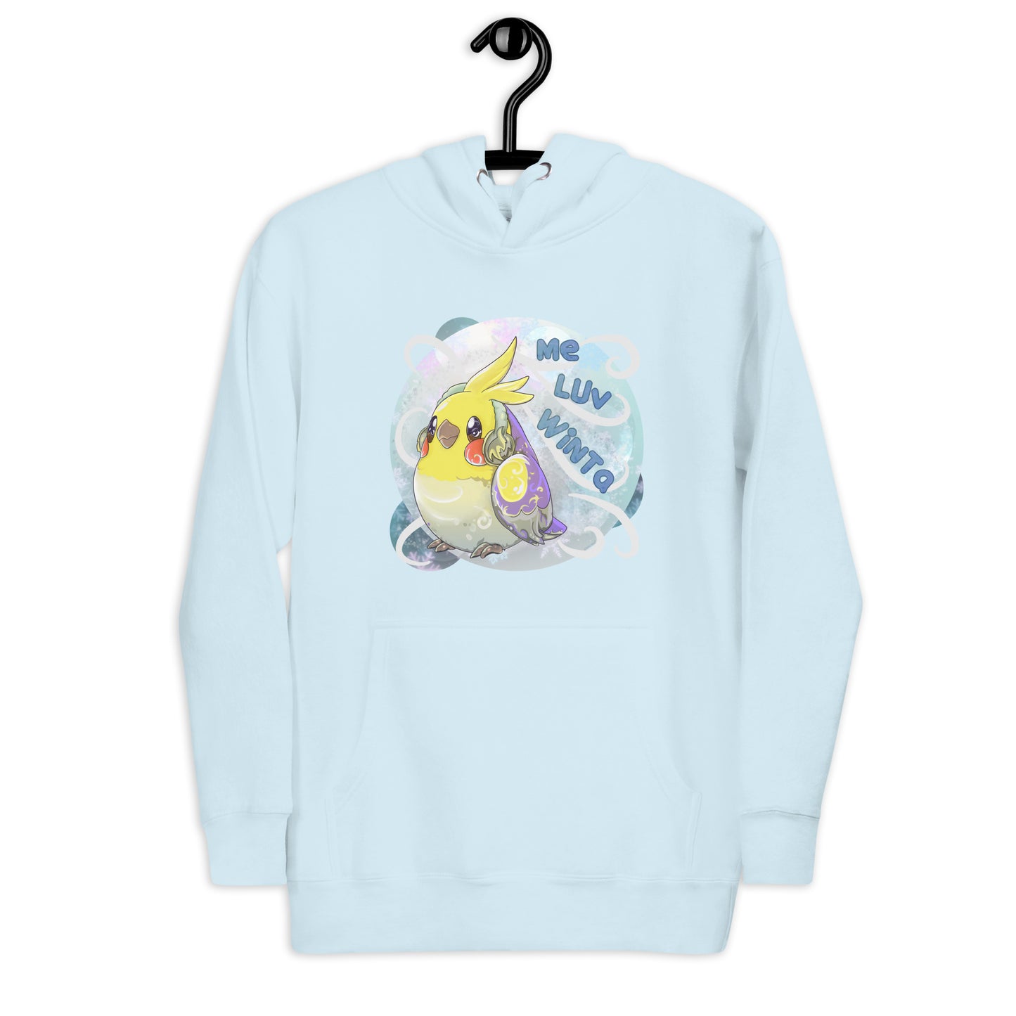 Unisex Bird lovers Hoodie - Cockatiel - Winter Wonderland Tiel