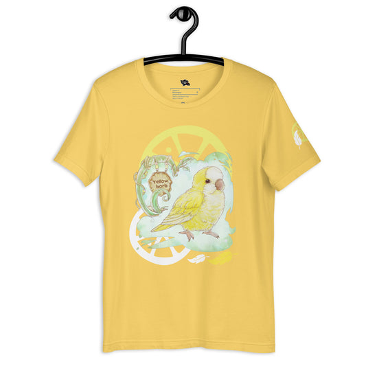 Unisex T-Shirt - Yellow Lutino Quaker Parrot - Lemon Theme