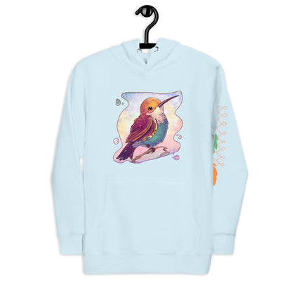 women-premium-hoodie-Sky Blue-Cute-in-Cinksart-Hummingbird-Gift-Cadeau-oiseau_colibri-coton-ouate-mignon-sweat-a-capuche-Bleu Ciel-femmes_-_Printed_sleeve