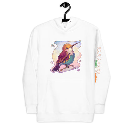 women-premium-hoodie-White-Cute-in-Cinksart-Hummingbird-Gift-Cadeau-oiseau_colibri-coton-ouate-mignon-sweat-a-capuche-Blanc-femmes_-_Printed_sleeve